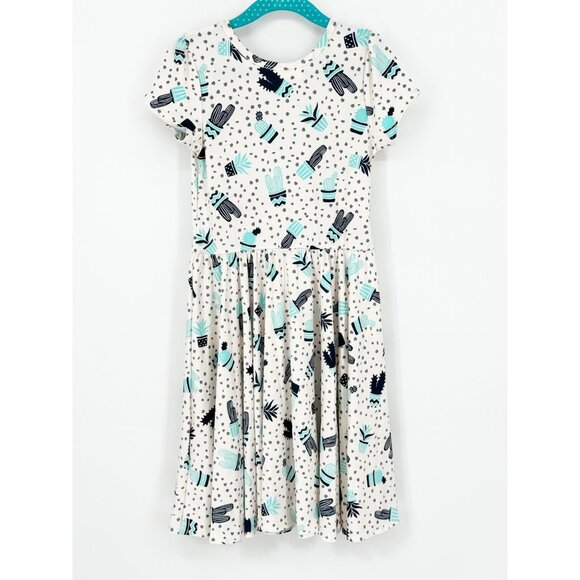 Dotdotsmile Girls Dress Size 7 Blue Cactus Print New With Tags - Picture 4 of 4